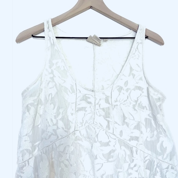 Anthropologie Vanessa Virginia Sheer Lace Swing Tank Top - Picture 3 of 7